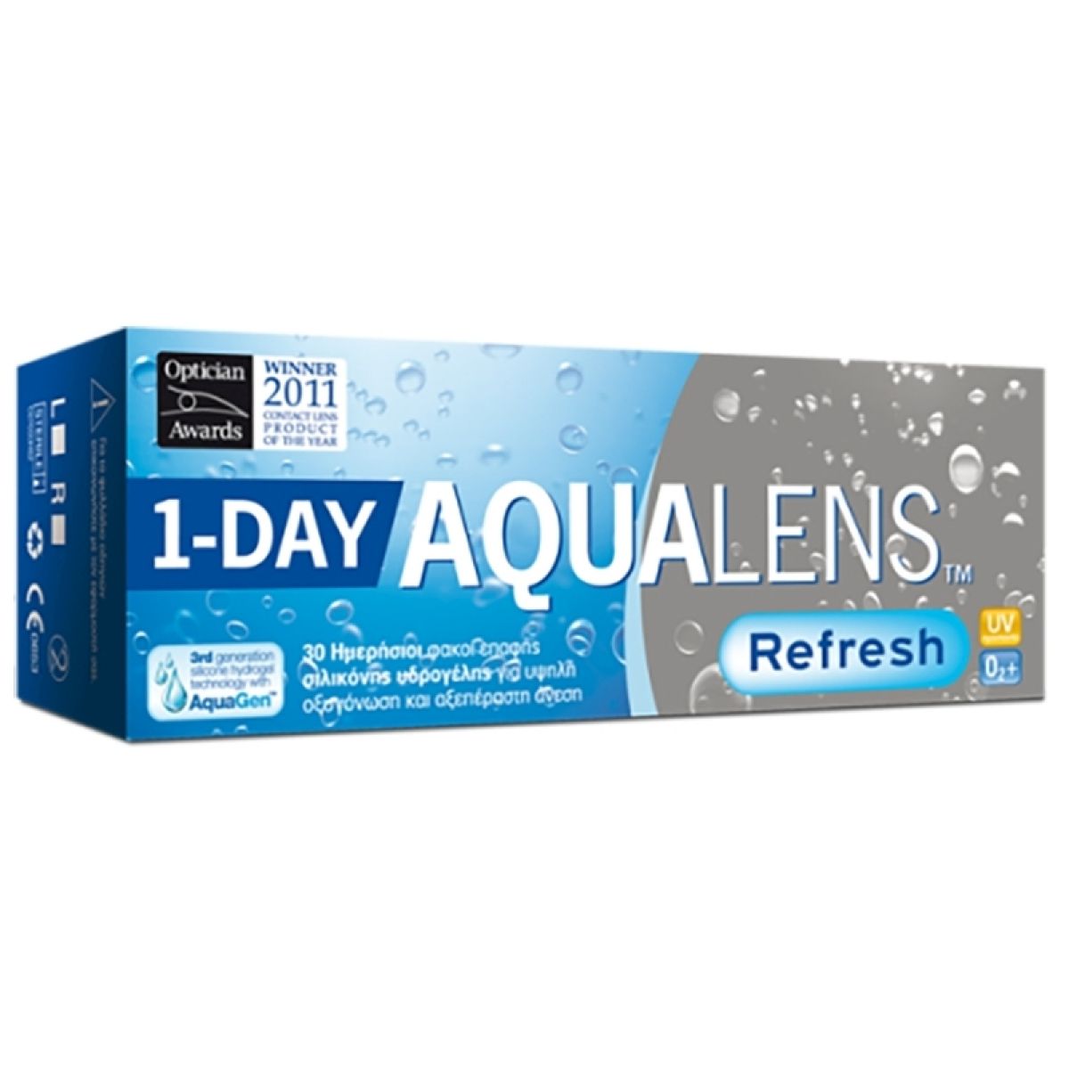 AQUALENS REFRESH 1DAY DAILY DISPOSABLE SILICON HYDROGEL CONTACT LENSES (30 LENSES+10 FOR FREE)