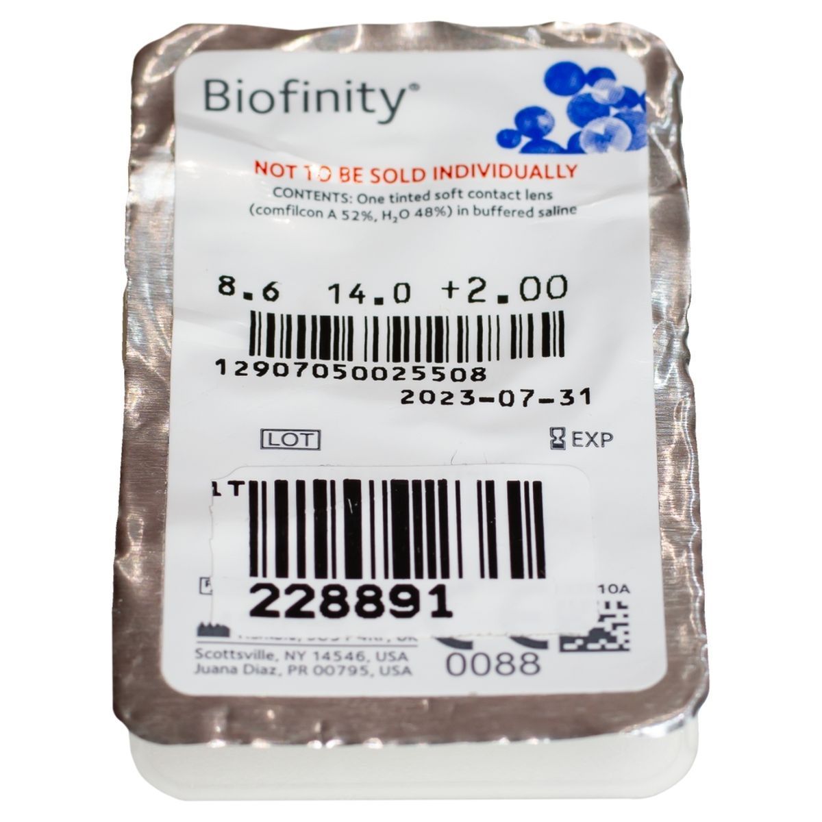 BIOFINITY MONTHLY DISPOSABLE SILICON HYDROGEL CONTACT LENSES (6 LENSES)