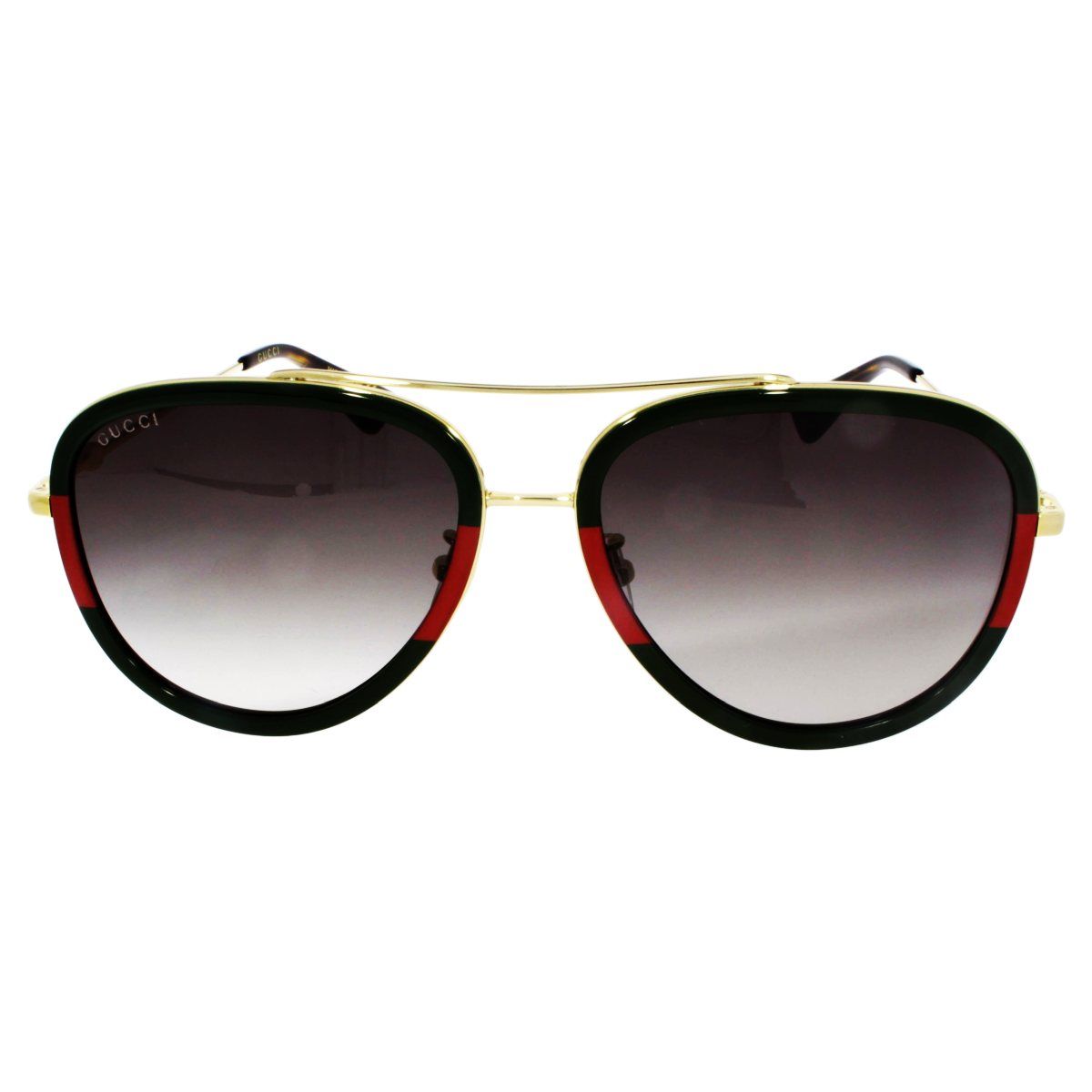 NEW Authentic Gucci Women Gold/Red Aviator Round Sunglasses 52mm $595Ret |  eBay